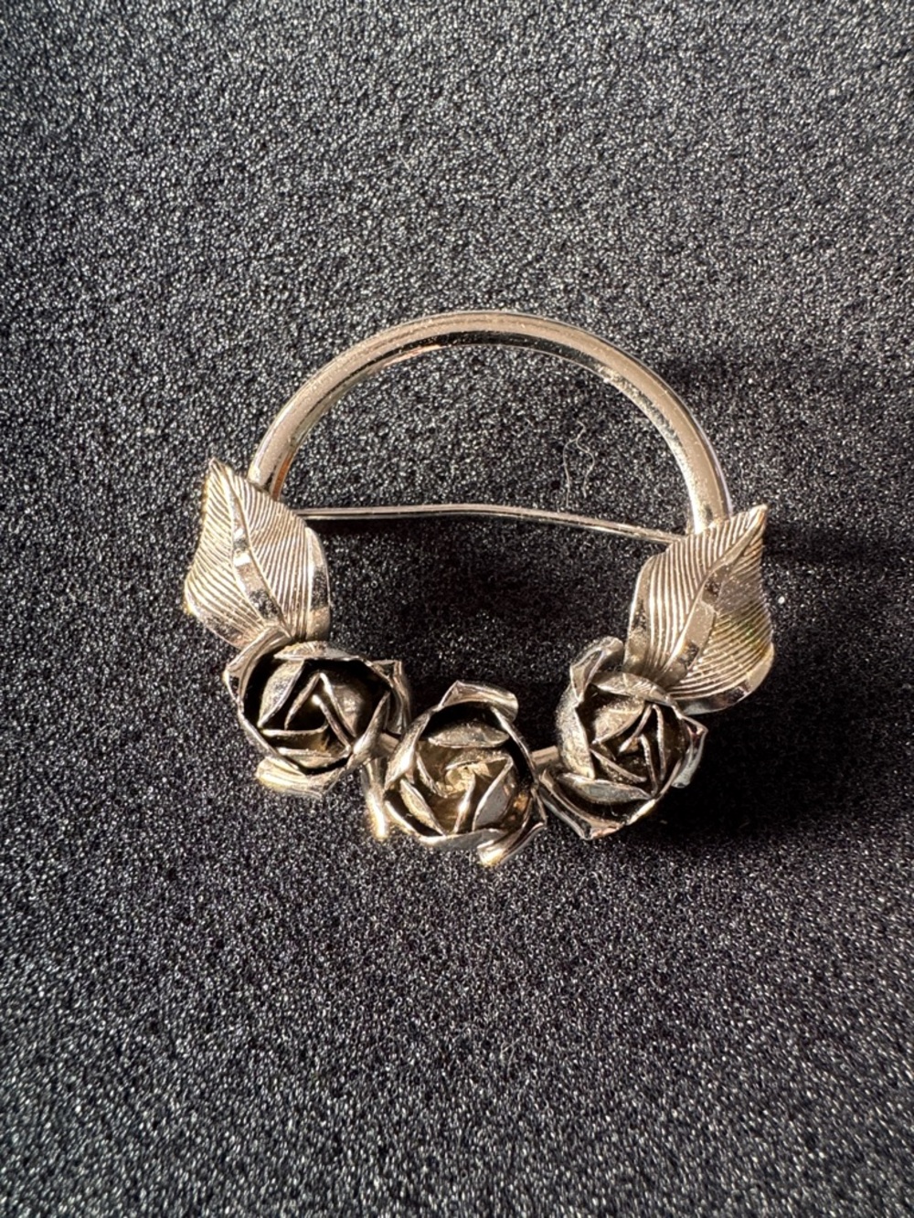 Silver Rose Trio Floral Brooch - Elegant Women’s Jewelry